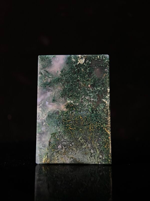 Moss Agate Peace Pendant: Verdant Landscape