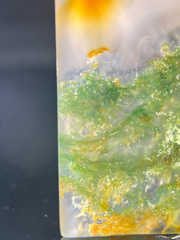 Golden Radiance & Emerald Mist Agate Peace Pendant