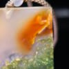 Golden Radiance & Emerald Mist Agate Peace Pendant