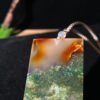 Golden Radiance & Emerald Mist Agate Peace Pendant