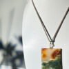 Golden Radiance & Emerald Mist Agate Peace Pendant