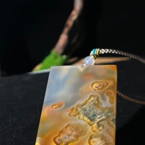 Aurora Vein Agate Serene Peace Pendant
