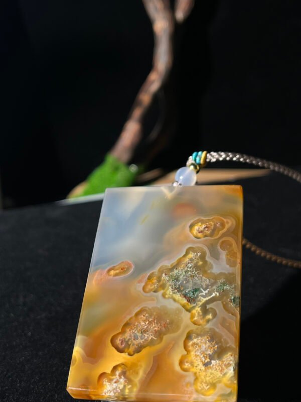 Aurora Vein Agate Serene Peace Pendant