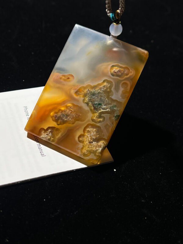 Aurora Vein Agate Serene Peace Pendant