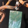 Emerald Shadow Forest Agate Peace Pendant