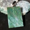 Emerald Shadow Forest Agate Peace Pendant