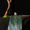 Emerald Shadow Forest Agate Peace Pendant
