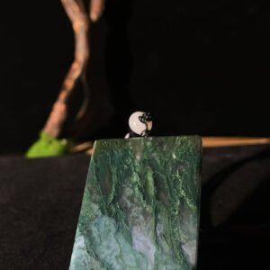 Emerald Shadow Forest Agate Peace Pendant