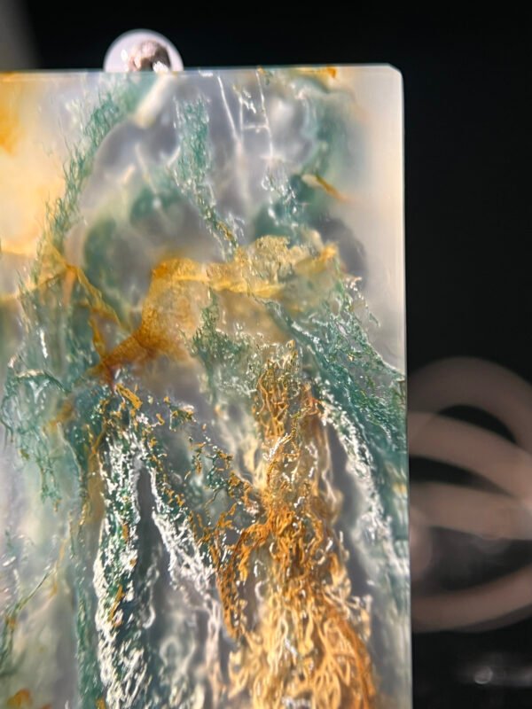Agate Peace Pendant: Fantasy Landscape