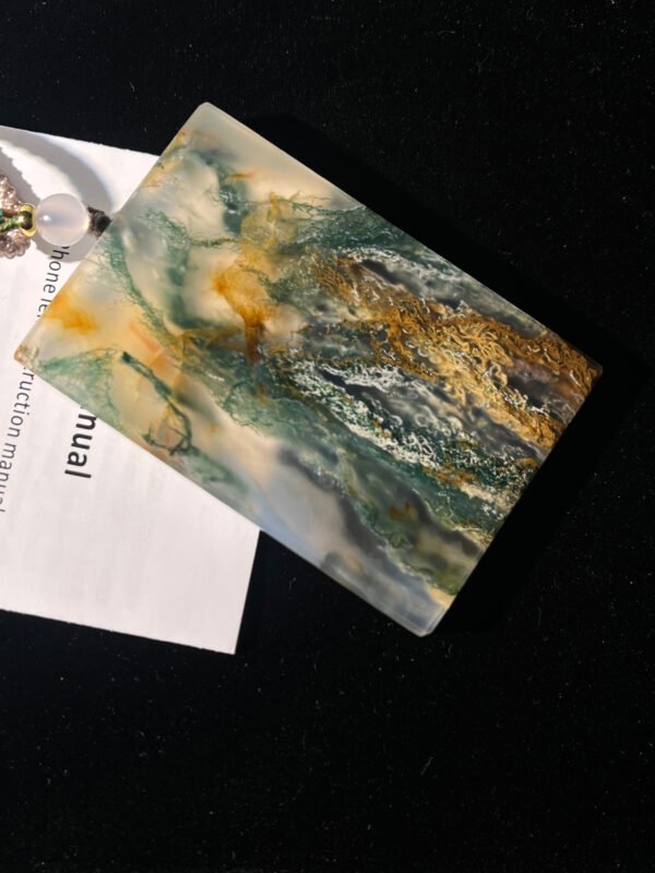 Agate Peace Pendant: Fantasy Landscape