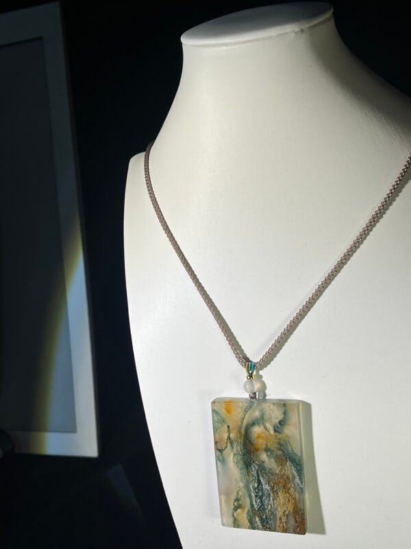Agate Peace Pendant: Fantasy Landscape