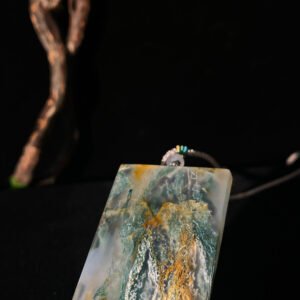 Agate Peace Pendant: Fantasy Landscape