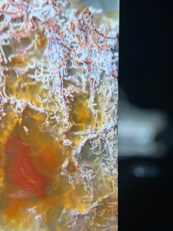 Flame Shadow & Golden Vein Agate Peace Pendant