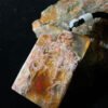 Flame Shadow & Golden Vein Agate Peace Pendant
