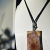 Flame Shadow & Golden Vein Agate Peace Pendant