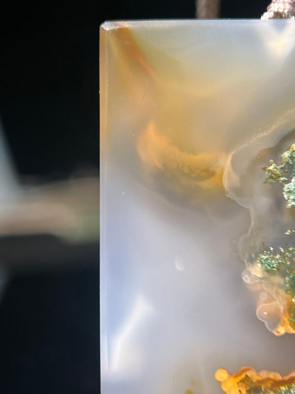 Emerald Shadow & Golden Glow Agate Peace Pendant