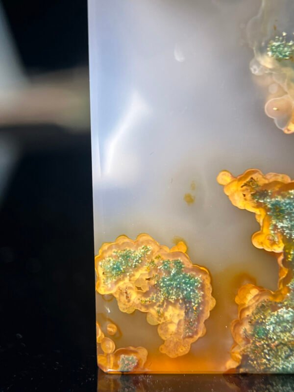 Emerald Shadow & Golden Glow Agate Peace Pendant