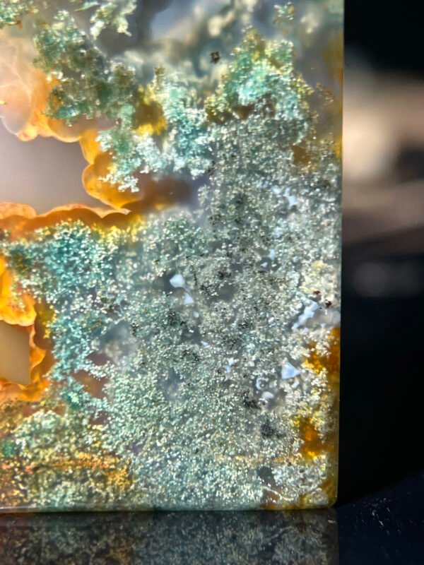 Emerald Shadow & Golden Glow Agate Peace Pendant