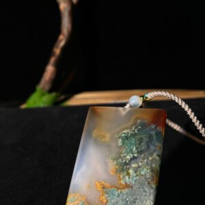 Emerald Shadow & Golden Glow Agate Peace Pendant