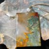 Emerald Shadow & Golden Glow Agate Peace Pendant