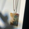 Emerald Shadow & Golden Glow Agate Peace Pendant